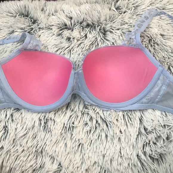 VICTORIA SECRET PINK lace flower blue  34D - Picture 7 of 7